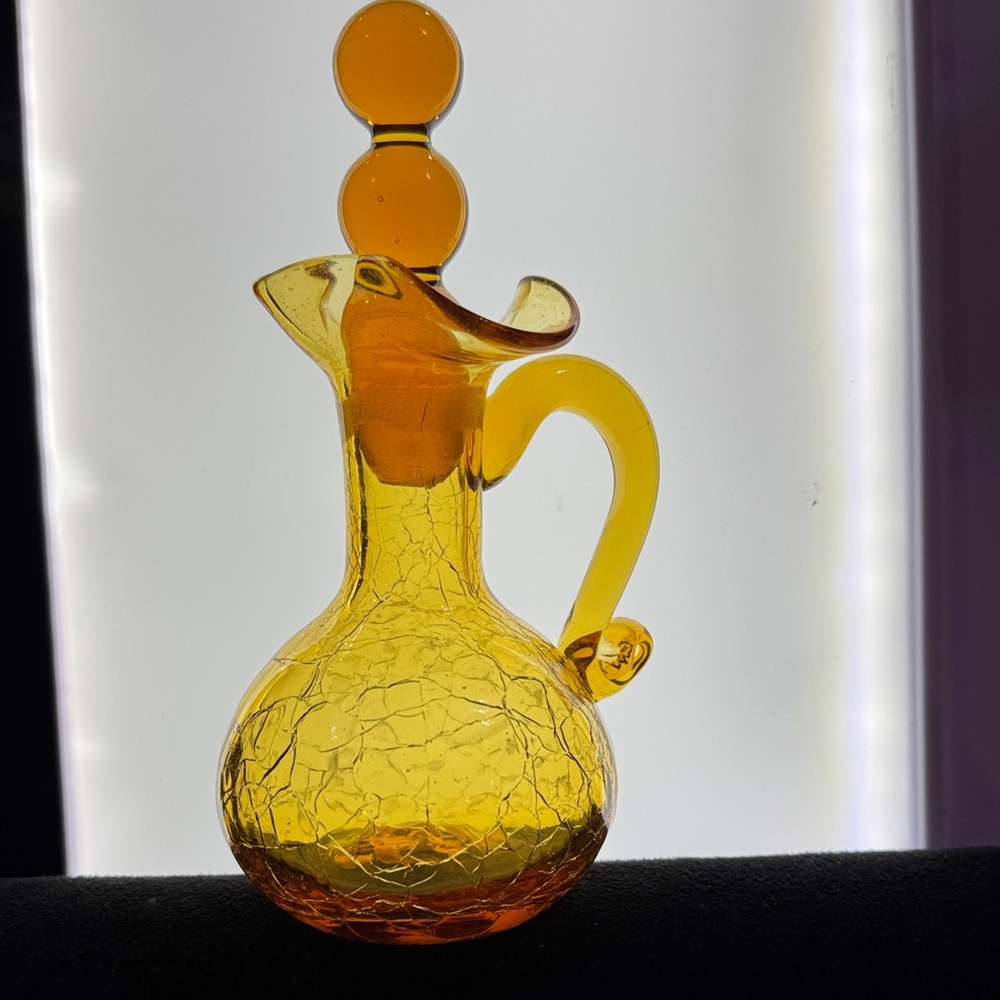 Vintage cruet blenko crackle pitcher - Picture 3 of 6